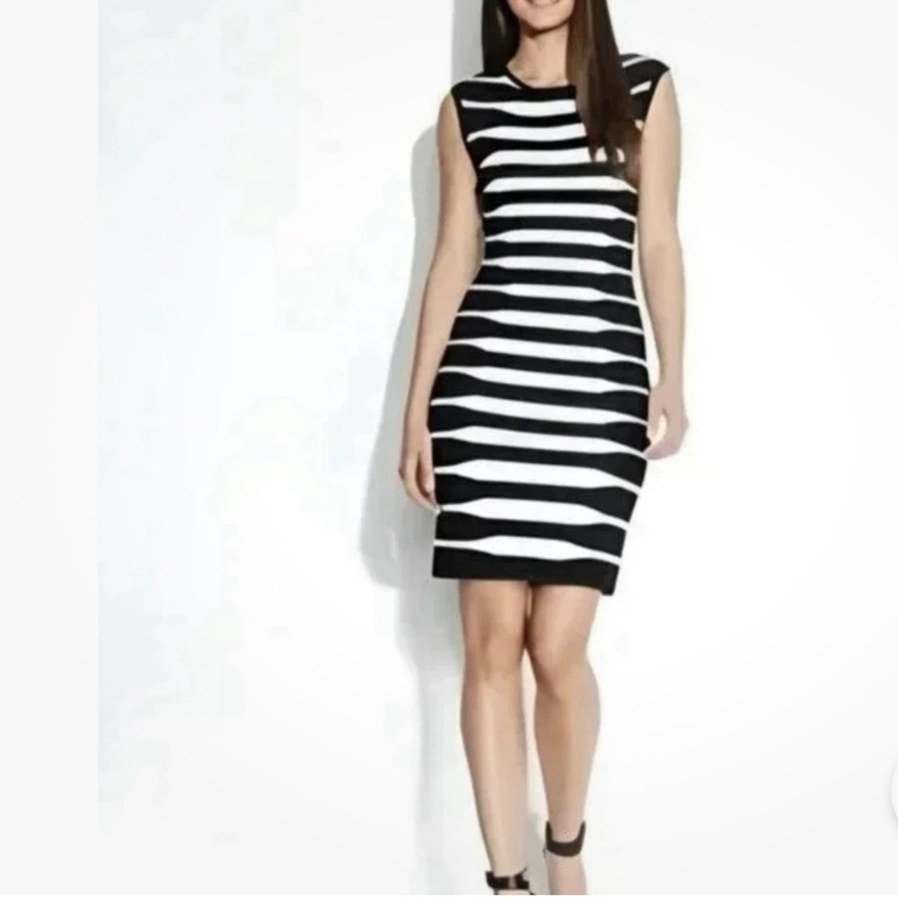 Calvin Klein striped knee-length dress